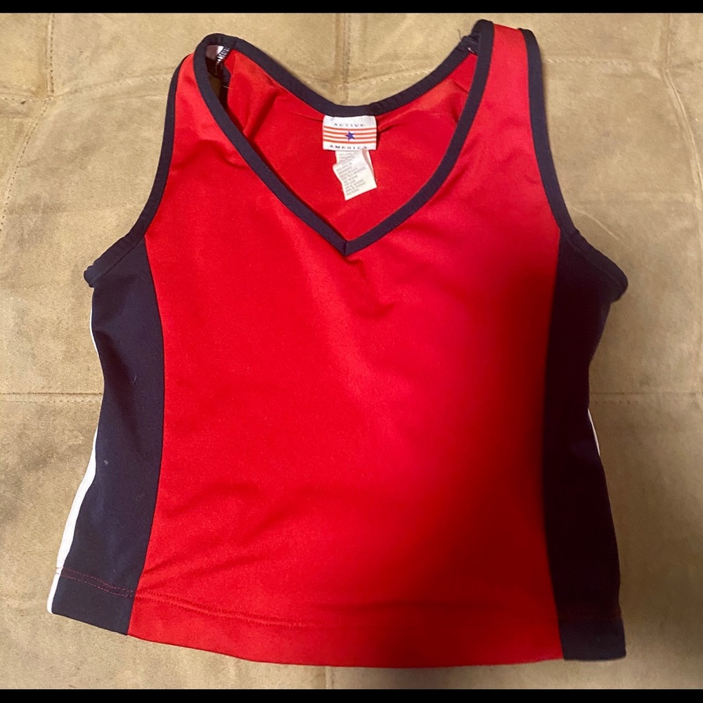 Athletic America red sporty crop top